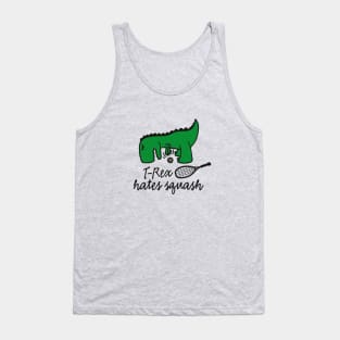 T-Rex hates squash squash dinosaur squash player (dark design) Tank Top